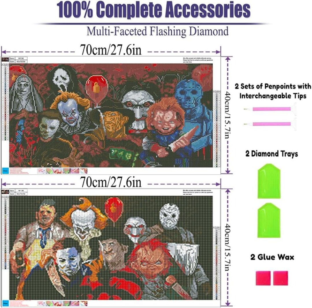 Kit De Pintura Con Diamantes 5D DIY Halloween - 30x40cm Con Diamantes Redondos ¡Diversión Creativa Para Adultos!